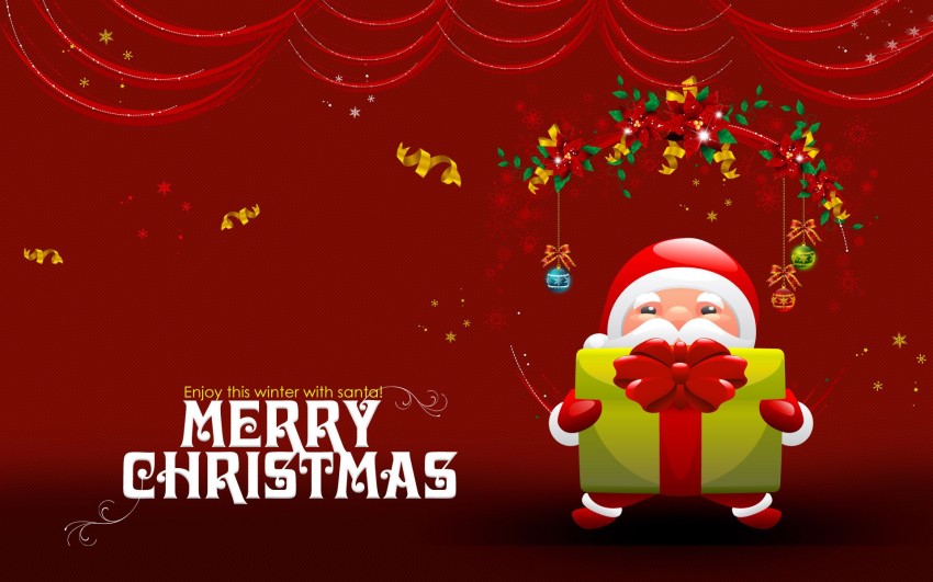 Red Merry Christmas HD Background Wallpaper