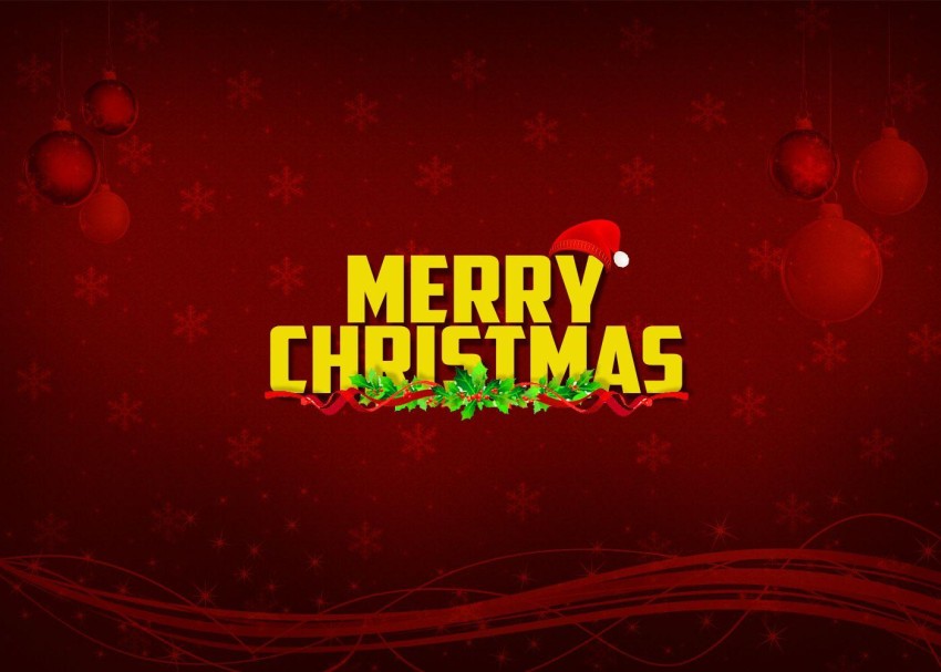 Red Merry Christmas HD Background Wallpaper