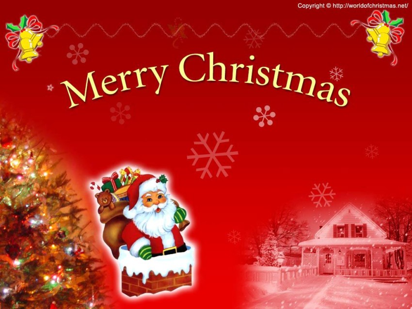 Red Merry Christmas HD Background Wallpaper