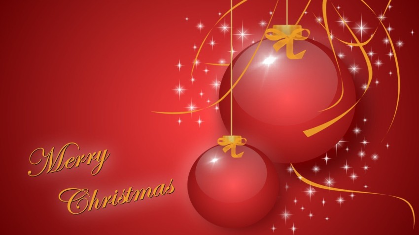 Red Merry Christmas Ornaments  HD Background Wallpaper