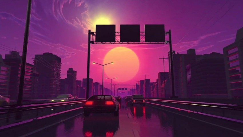 Retro Road Background HD Wallpaper Photo