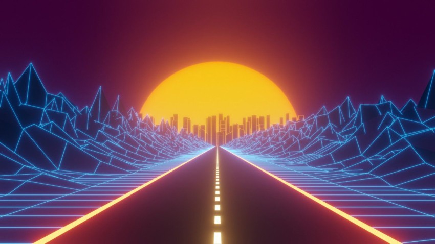 Retro Road Background HD Wallpaper Photo