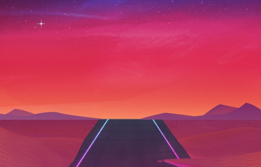 Retro Road Background HD Wallpaper Photo