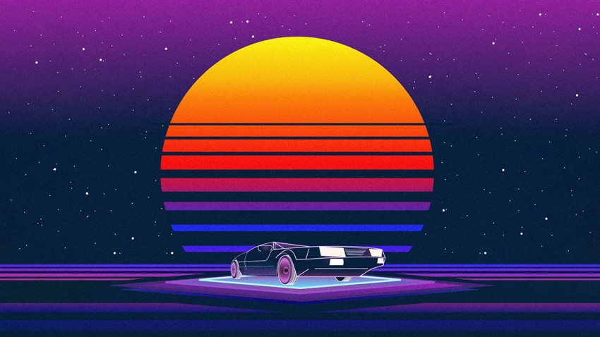 Retro Road Sunset Background Full HD Wallpaper Photo