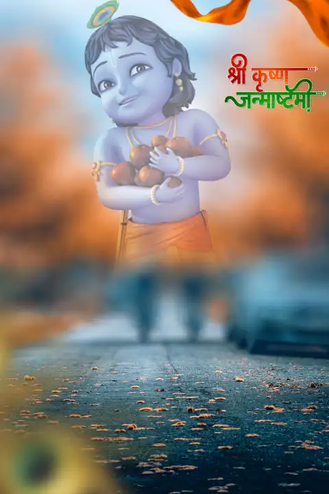 Road Blur Happy Janmashtami Editing For Picsart Background HD