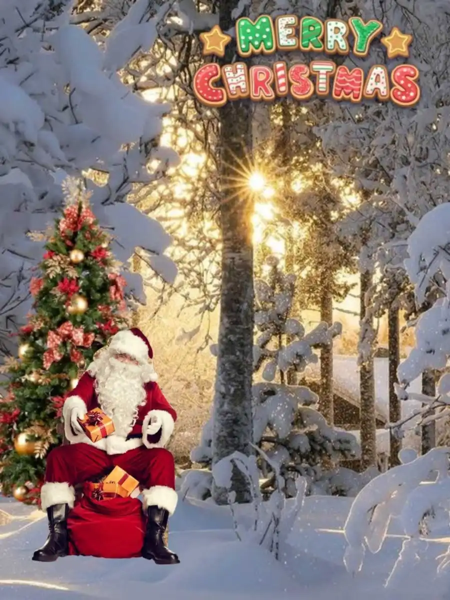 Santa Claus Snow Christmas Background For Editing