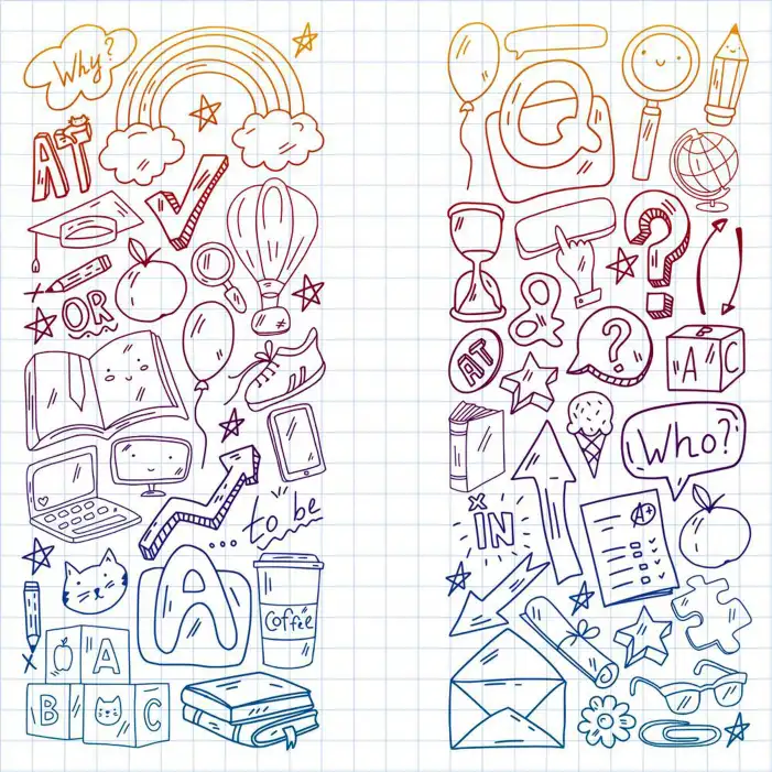 School Pattern Of Hand Drawn Objects Background HD Images