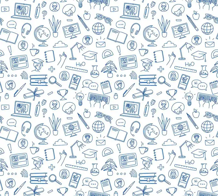 School Pattern Of Hand Drawn Objects Background HD Images