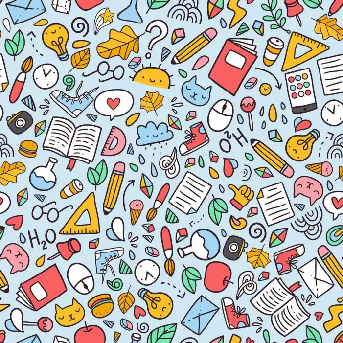 School Pattern Of Hand Drawn Objects Background HD Images