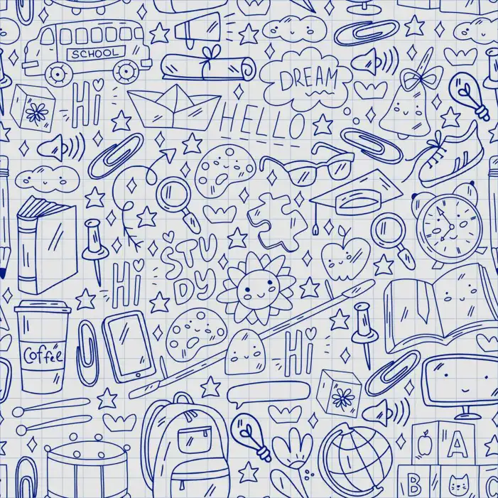 School Pattern Of Hand Drawn Objects Background HD Images