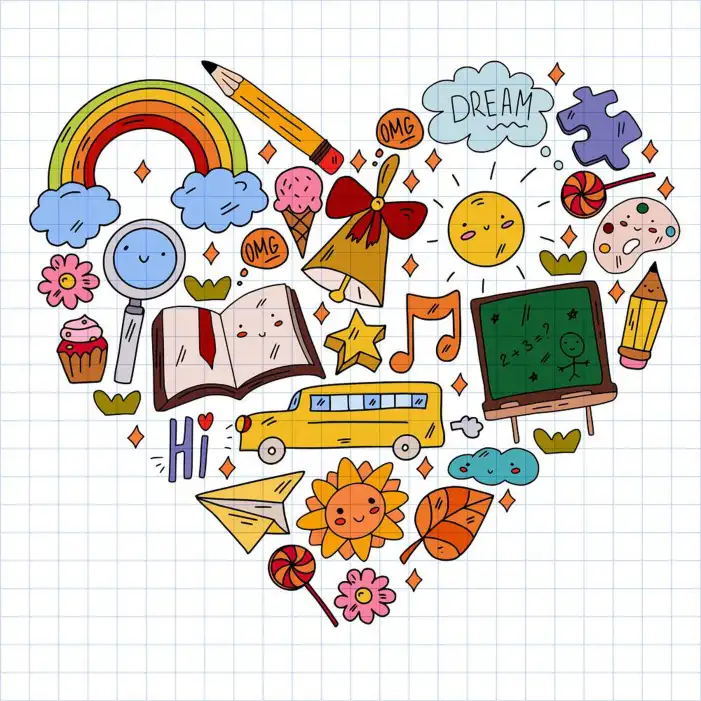 School Pattern Of Hand Drawn Objects Background HD Images