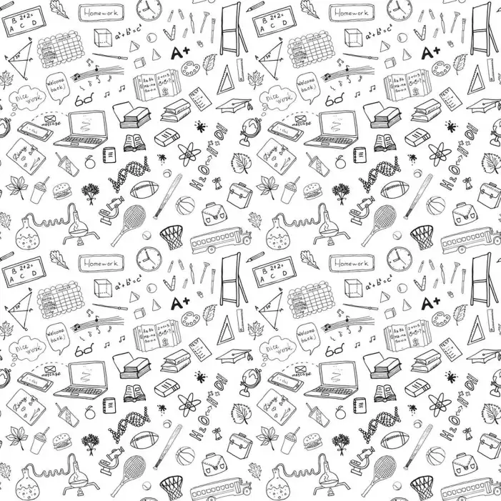 School Pattern Of Hand Drawn Objects Background HD Images