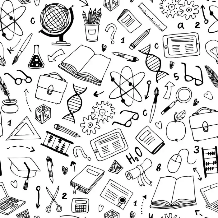 School Pattern Of Hand Drawn Objects Background HD Images