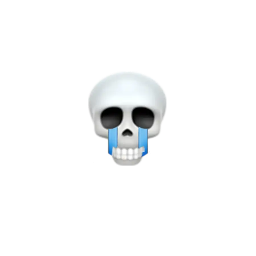 Skull Crying With Tears Face Emoji HD PNG