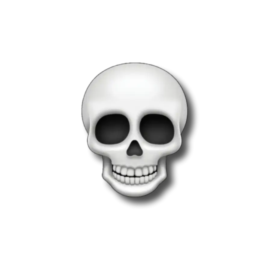 Skull Face Emoji With Big Eyes HD PNG Free