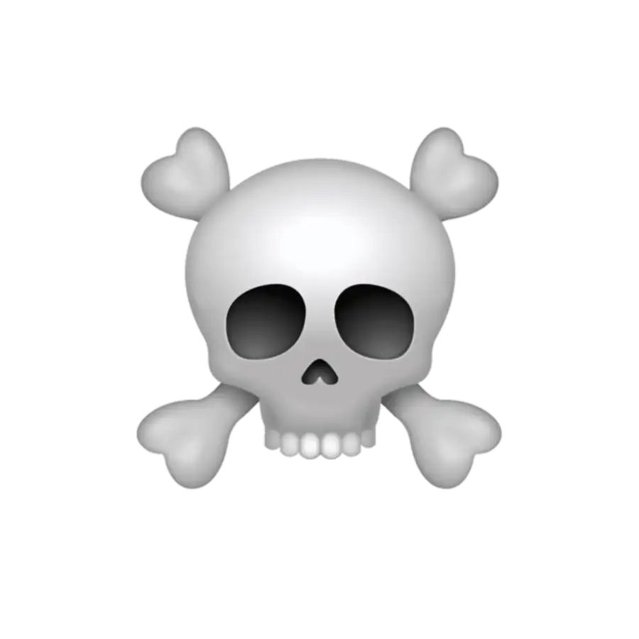 Skull Face Emoji With Bones HD PNG