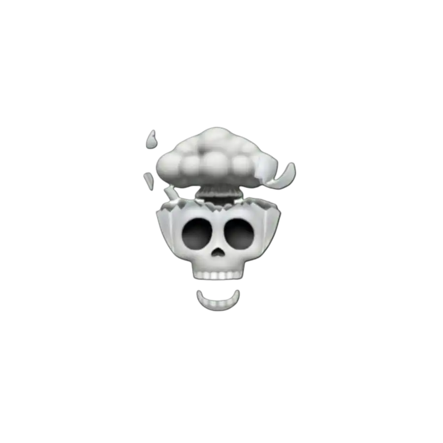 Skull Face With Cloud On Top Of PNG