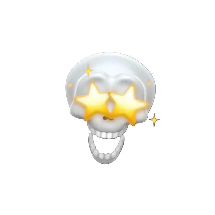 Skull Face With Star On Both Eye PNG