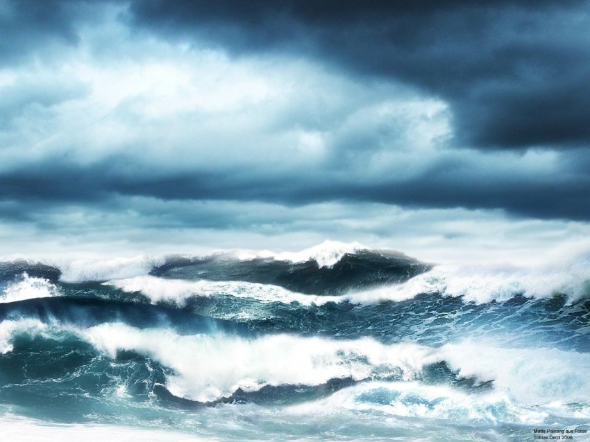 Sky Water Waves HD Background  Download