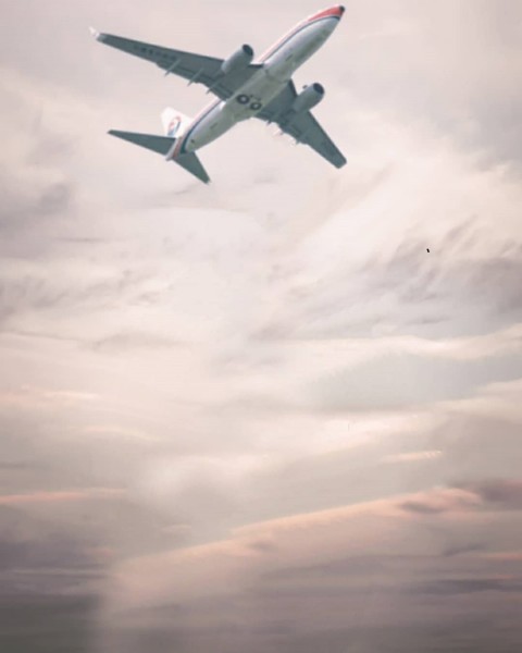 Sky With Aeroplane PicsArt Background HD Background