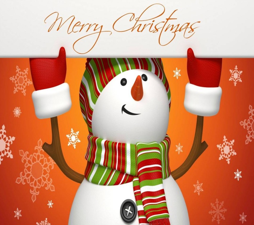 Snowman Christmas HD Background Wallpaper