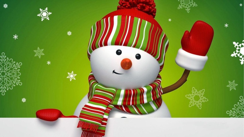 Snowman Christmas HD Background Wallpaper