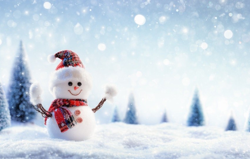 Snowman Merry Christmas HD Background Wallpaper