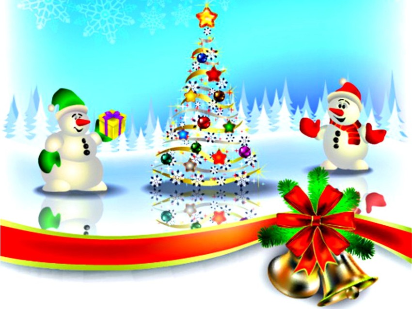 Snowman Merry Christmas HD Background Wallpaper