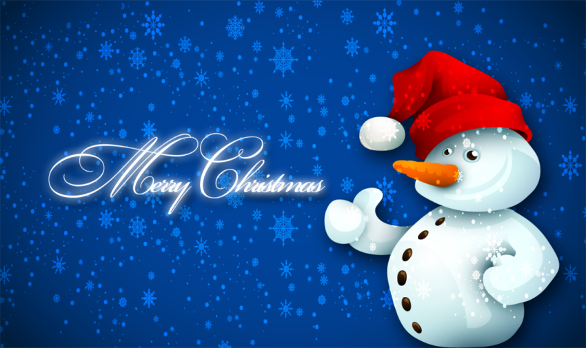 Snowman Merry Christmas HD Background Wallpaper