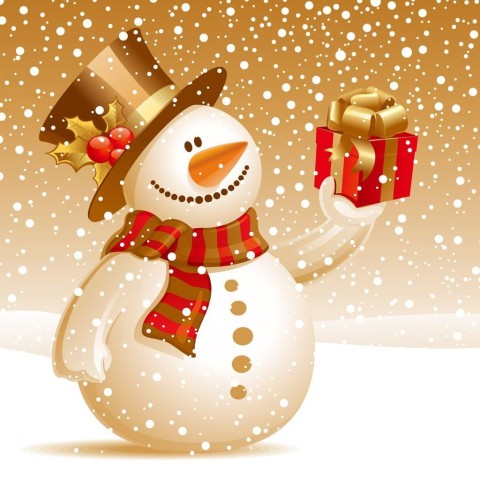 Snowman Merry Christmas HD Background Wallpaper