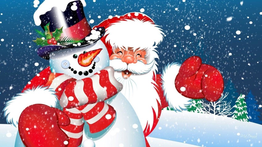 Snowman Merry Christmas HD Background Wallpaper