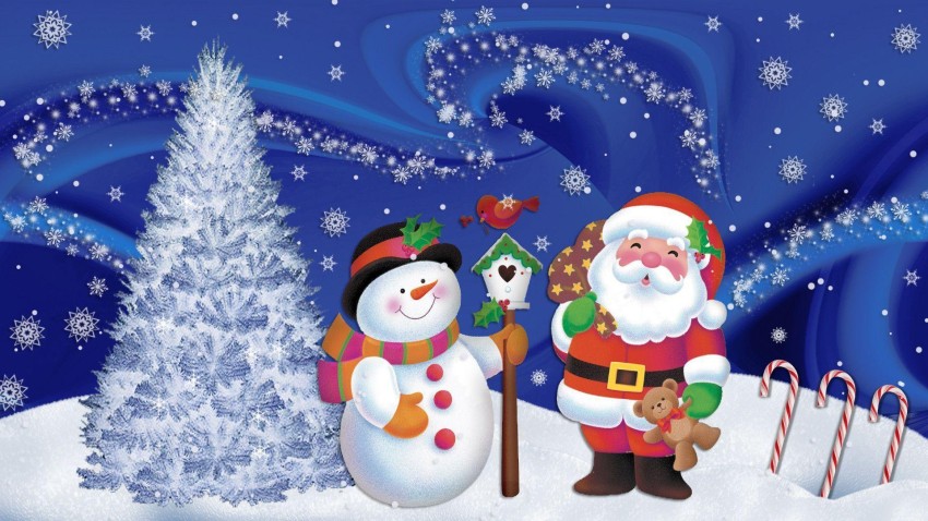 Snowman Merry Christmas HD Background Wallpaper