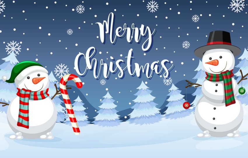 Snowman Merry Christmas HD Background Wallpaper