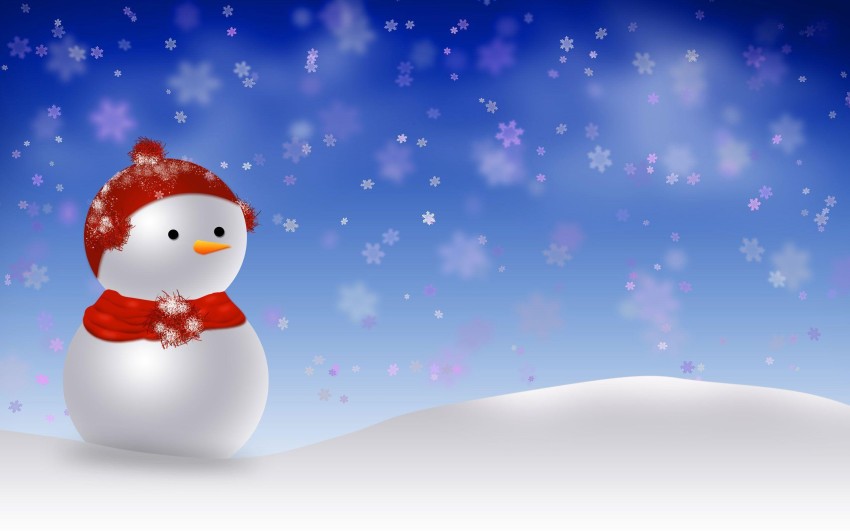 Snowman Merry Christmas HD Background Wallpaper