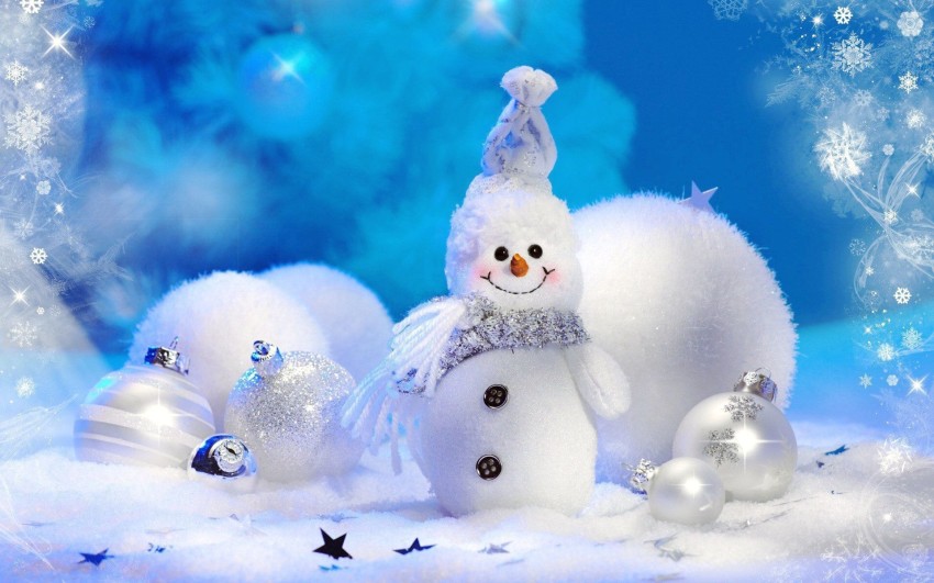 Snowman Merry Christmas HD Background Wallpaper