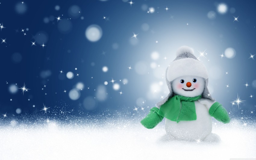 Snowman Merry Christmas HD Background Wallpaper