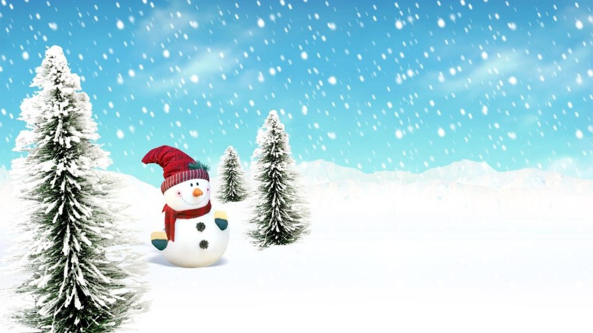 Snowman Merry Christmas HD Background Wallpaper