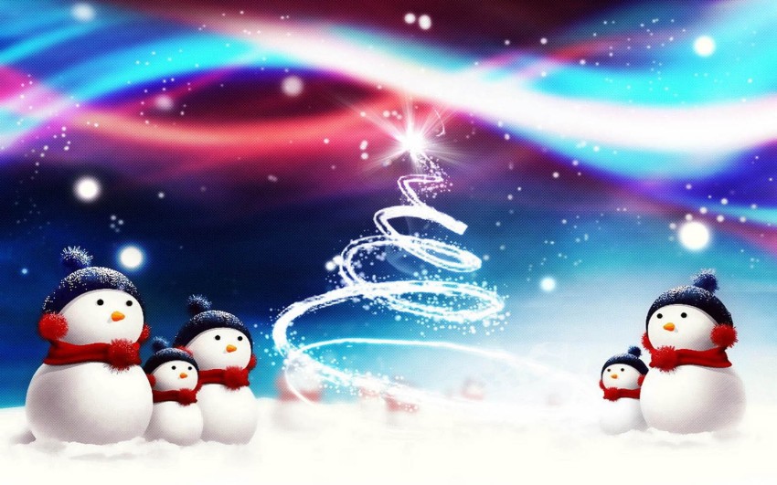 Snowman Merry Christmas HD Background Wallpaper