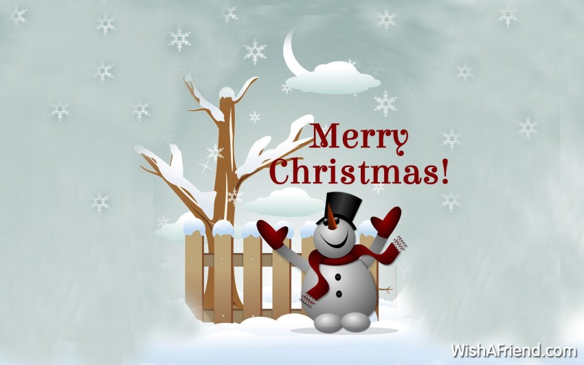 Snowman Merry Christmas HD Background Wallpaper