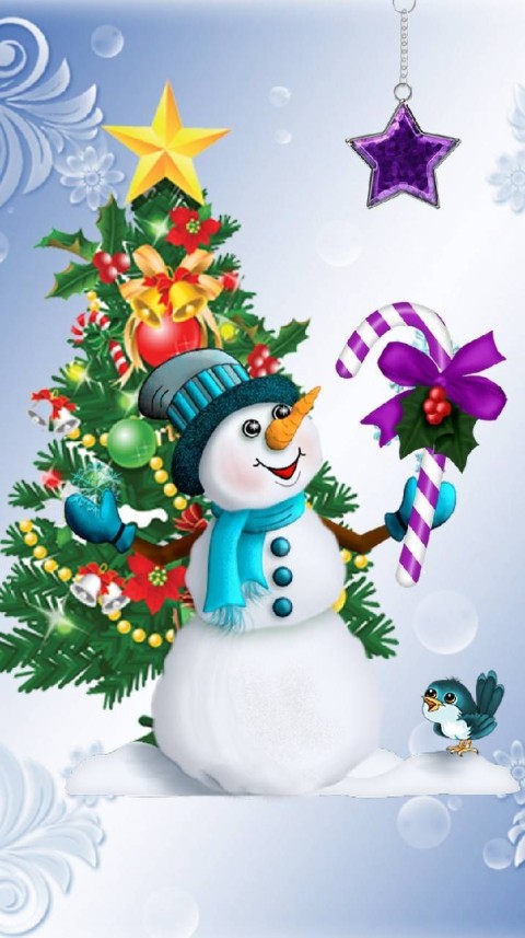 Snowman Merry Christmas HD Background Wallpaper