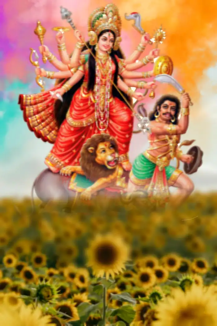 Sunflower Navratri Maa Durga Photo Editing Background HD Images