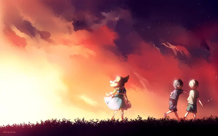 Sunrise Anime Field Background HD Download