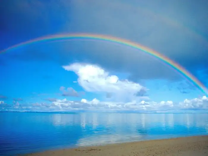 Sunset Beach Rainbow Sky Background Free Images