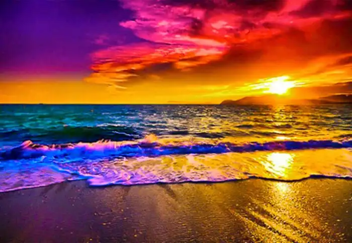 Sunset Beach Rainbow Sky Background Free Images