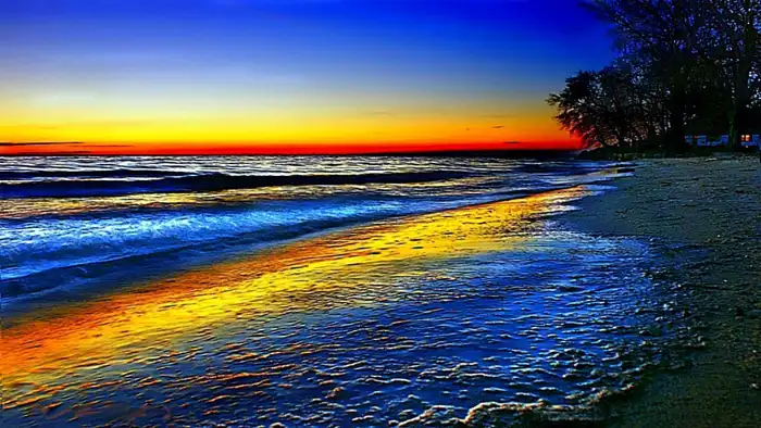 Sunset Beach Rainbow Sky Background Free Images