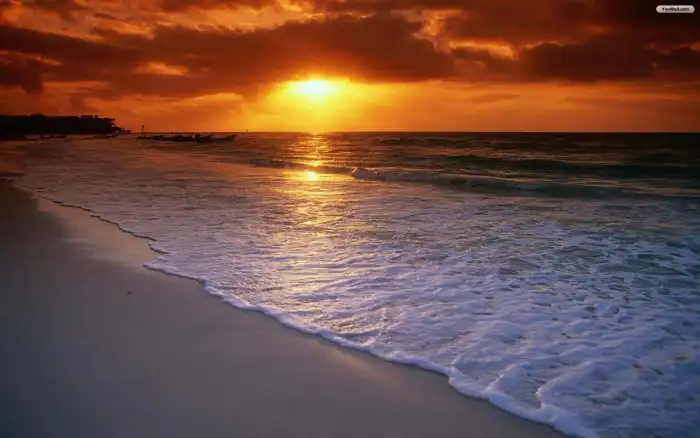 Sunset Beach Sand Ocean HD Images Background Free