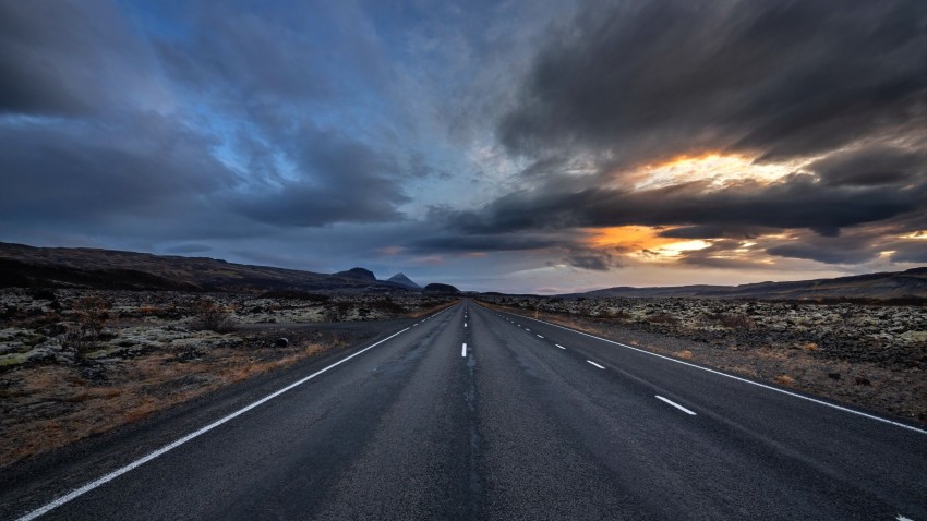 Sunset Empty Long Road Background HD Background Free