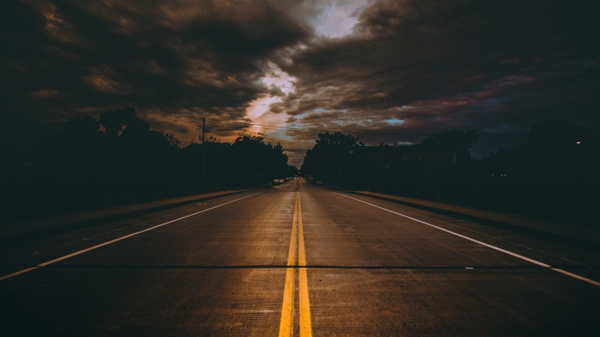 Sunset Empty Long Road Background HD Background Free