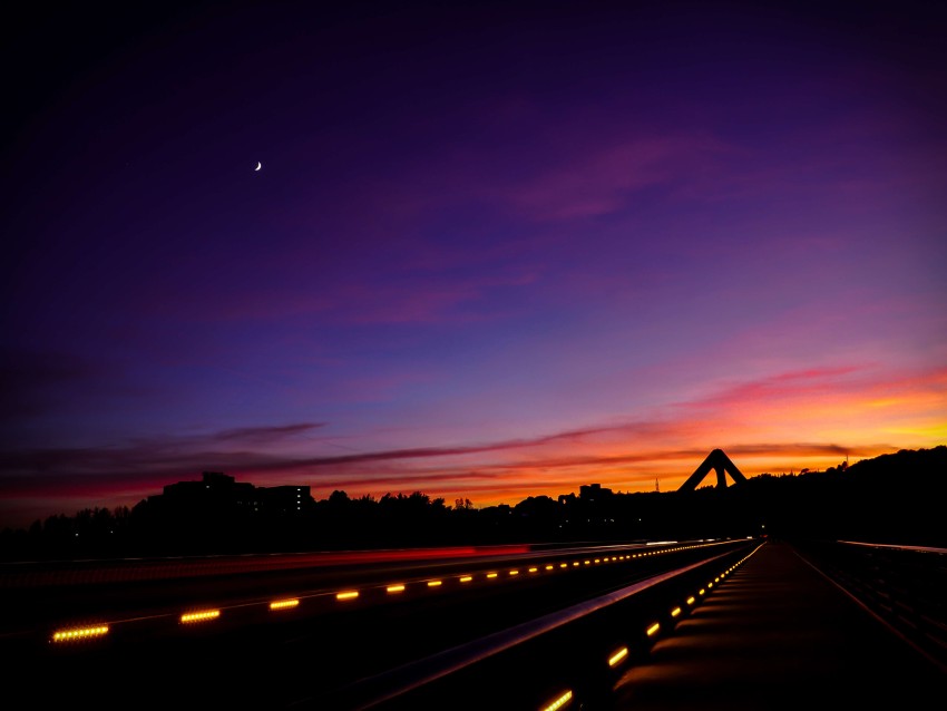 Sunset Empty Road Background HD Background Free