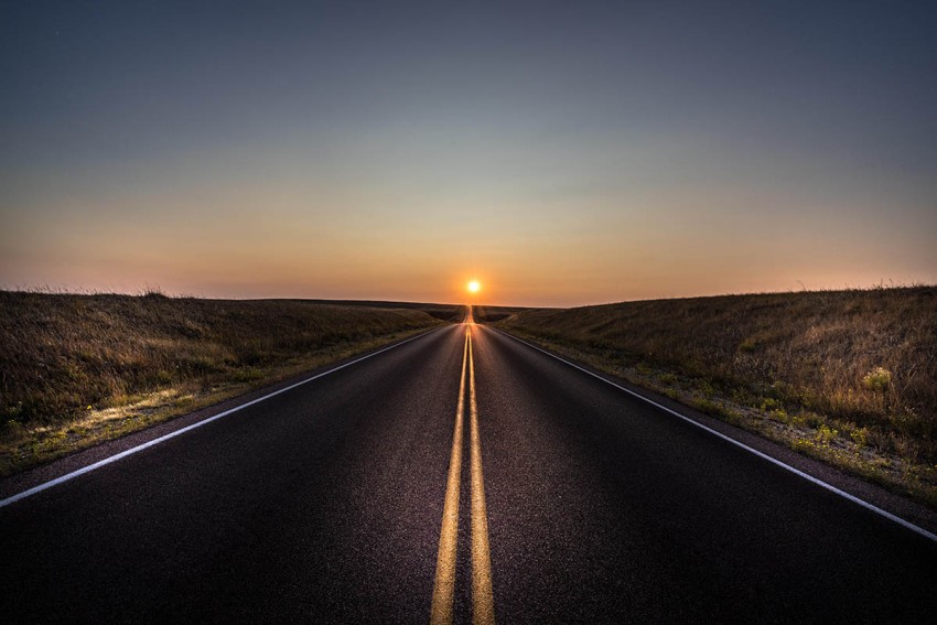 Sunset Empty Road Background HD Background Free